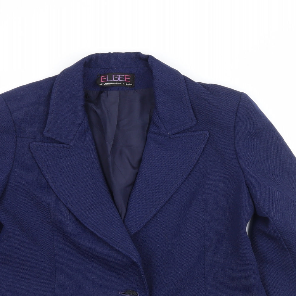 Elgee Womens Blue   Jacket Blazer Size M