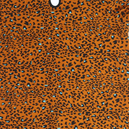 Pep&Co Womens Orange Animal Print  Basic Blouse Size 14