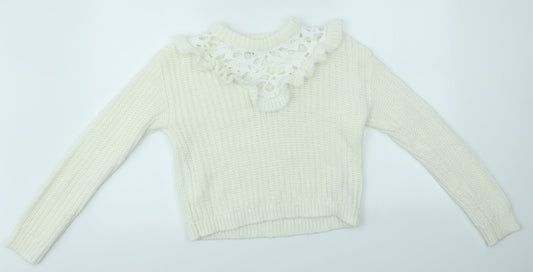 Miss Selfridge Womens Ivory   Pullover Jumper Size 6