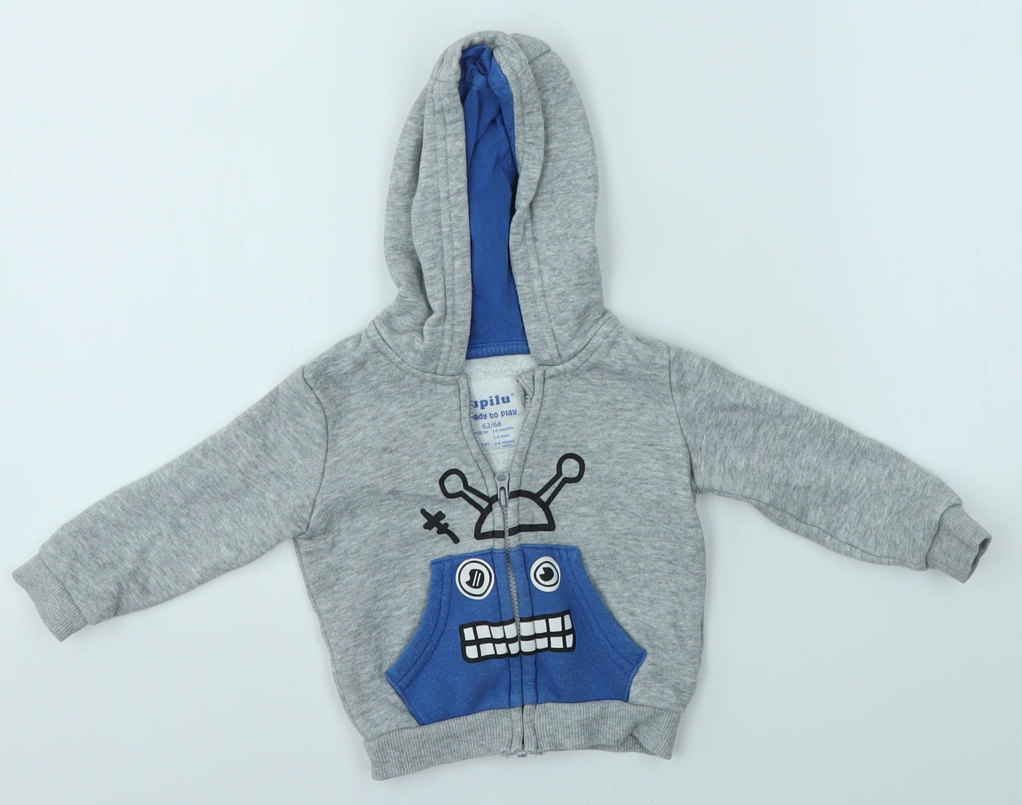 LUPILO Baby Grey   Full Zip Jumper Size 3-6 Months