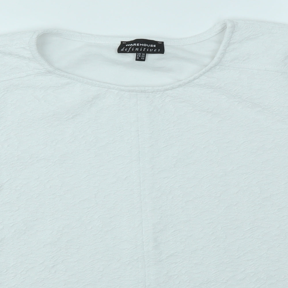 Warehouse Womens White   Basic T-Shirt Size 16
