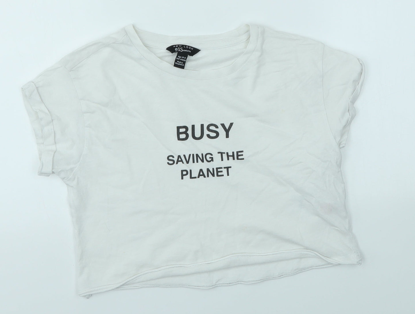 New Look Girls White   Basic T-Shirt Size 10-11 Years