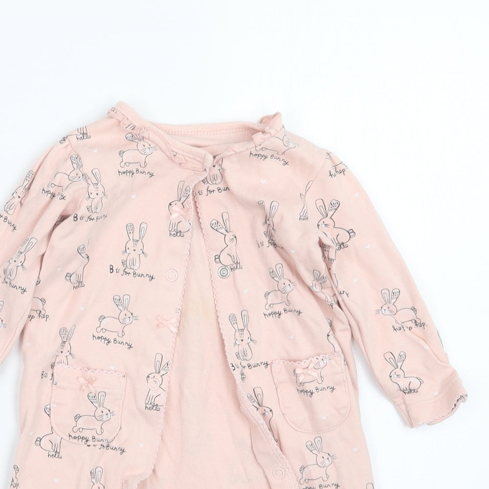 George Girls Pink Geometric  Babydoll One Piece Size 3-6 Months