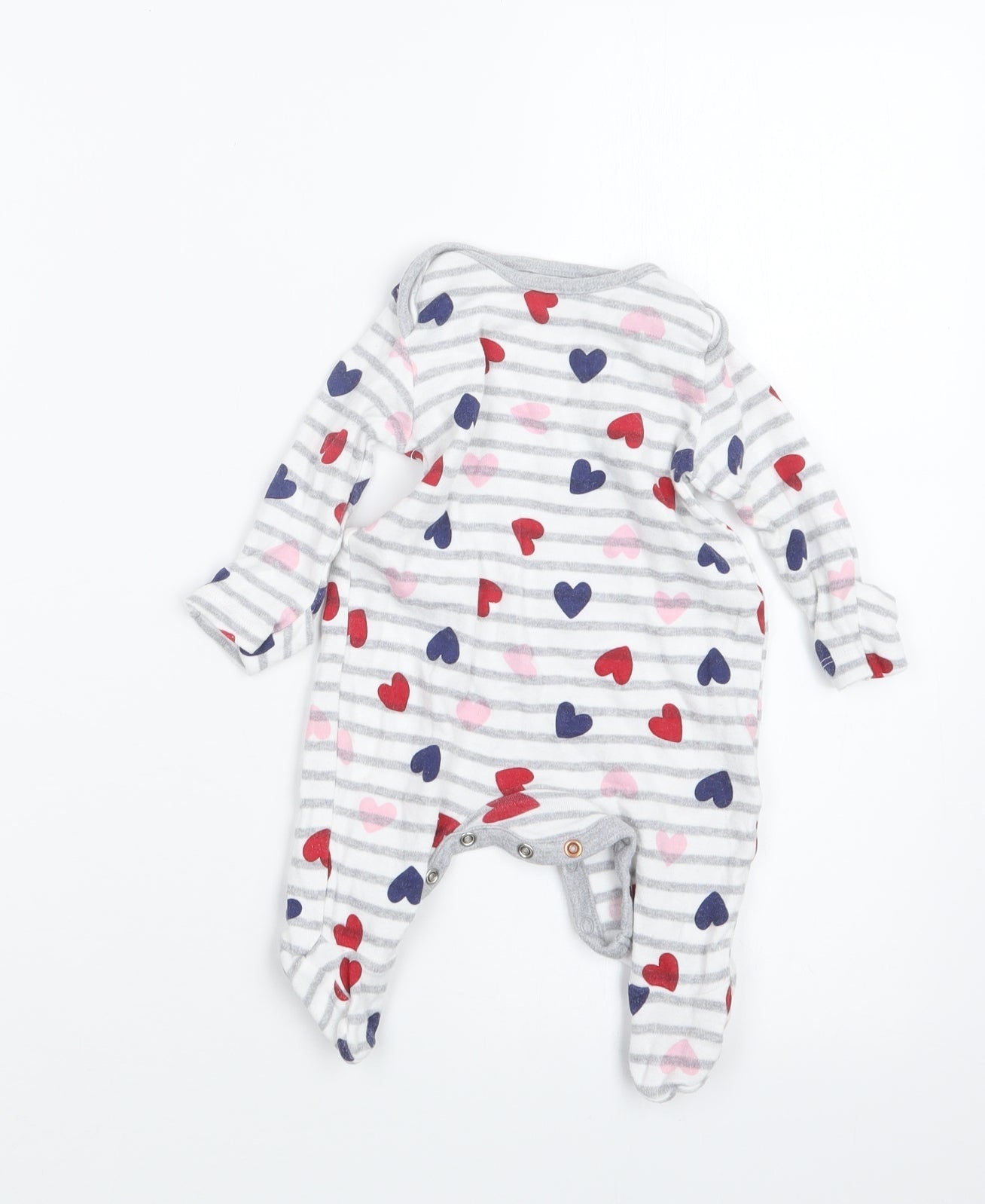 F&F Girls Grey Geometric  Babydoll One Piece Size 0-3 Months