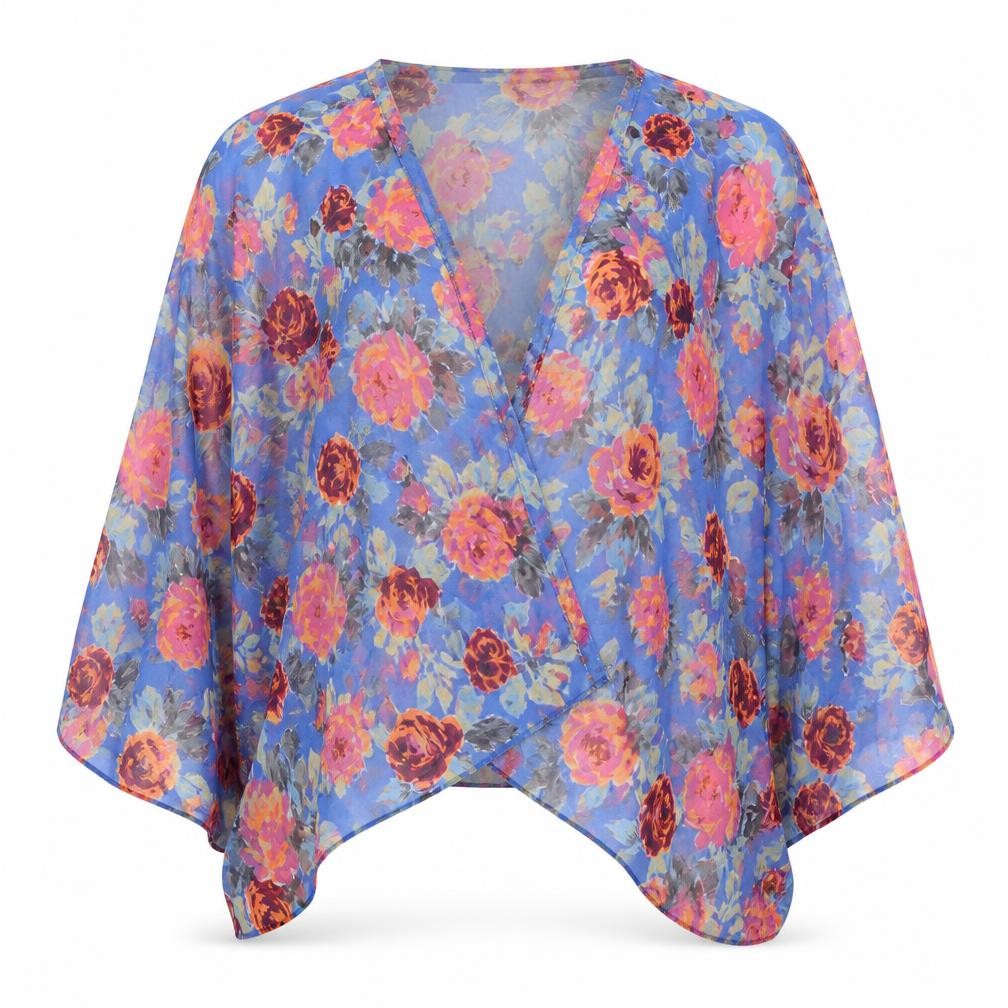 New Look Girls Blue Floral  Kimono Jacket Size S