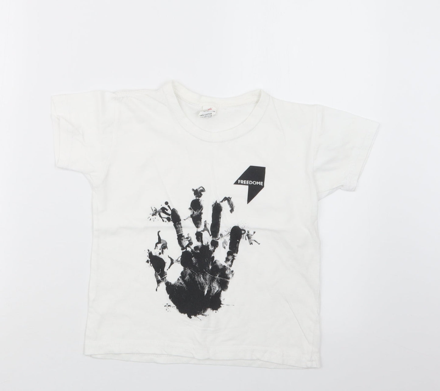 Stars & Stripes Boys White   Basic T-Shirt Size 5-6 Years