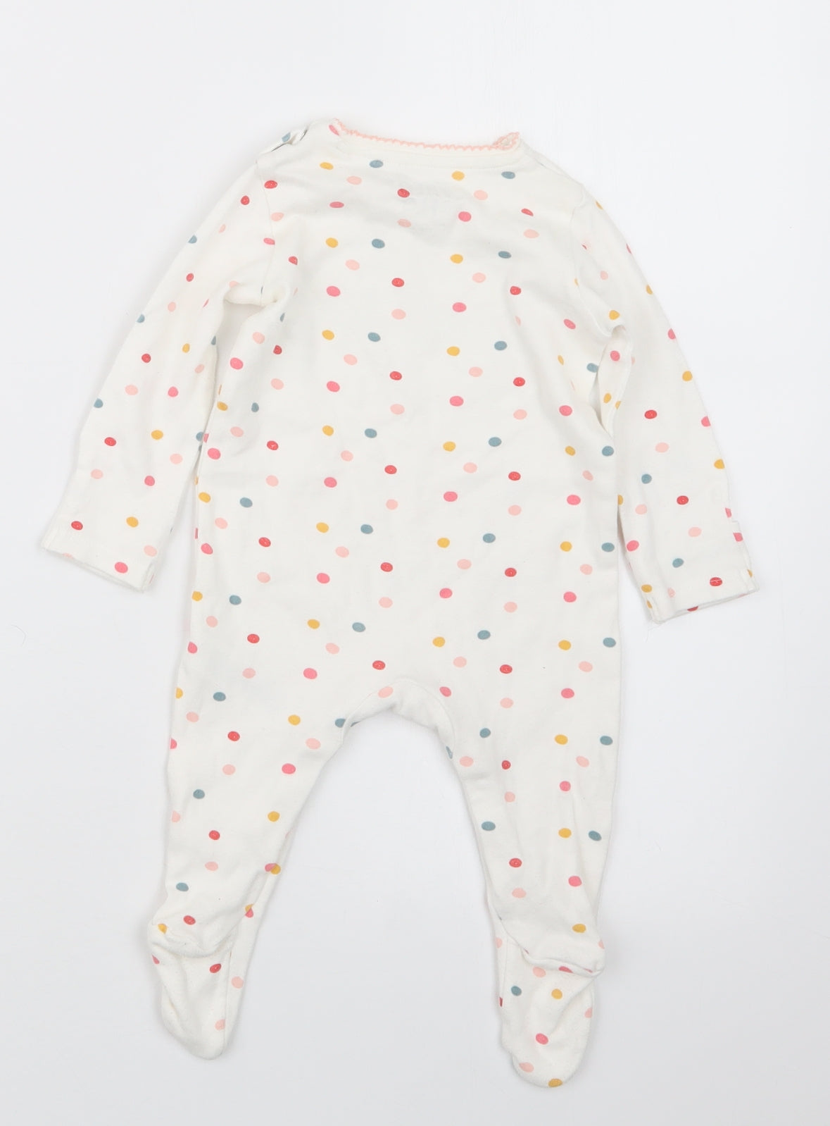 F&F Girls White Polka Dot  Babydoll One Piece Size 3-6 Months