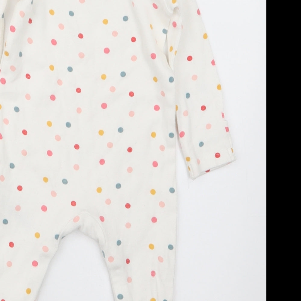 F&F Girls White Polka Dot  Babydoll One Piece Size 3-6 Months