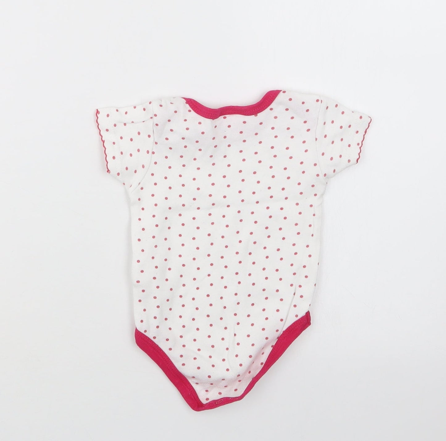 Mini Moi Girls Pink Polka Dot  Babygrow One-Piece Size 3-6 Months