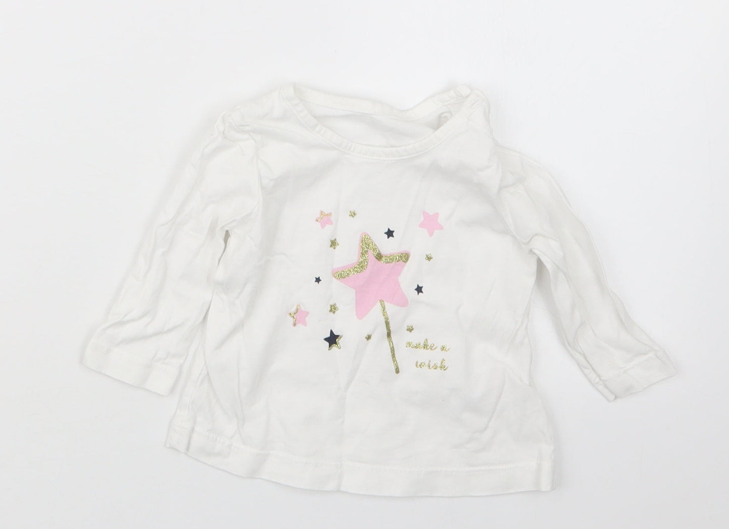Matalan Girls White   Basic T-Shirt Size 3-6 Months