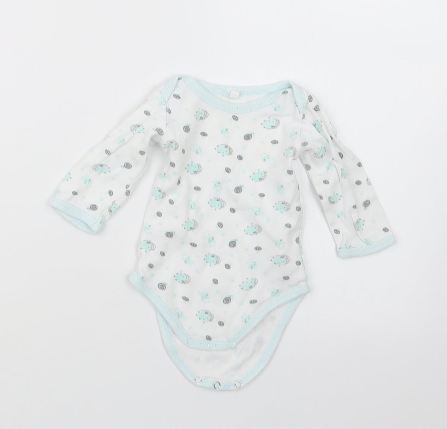 Preworn Baby Blue Geometric  Babygrow One-Piece Size 3-6 Months