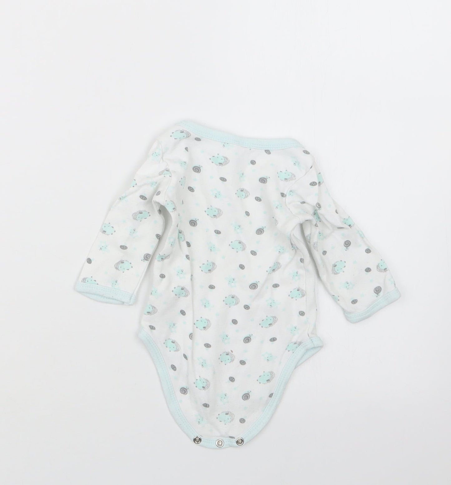 Preworn Baby Blue Geometric  Babygrow One-Piece Size 3-6 Months