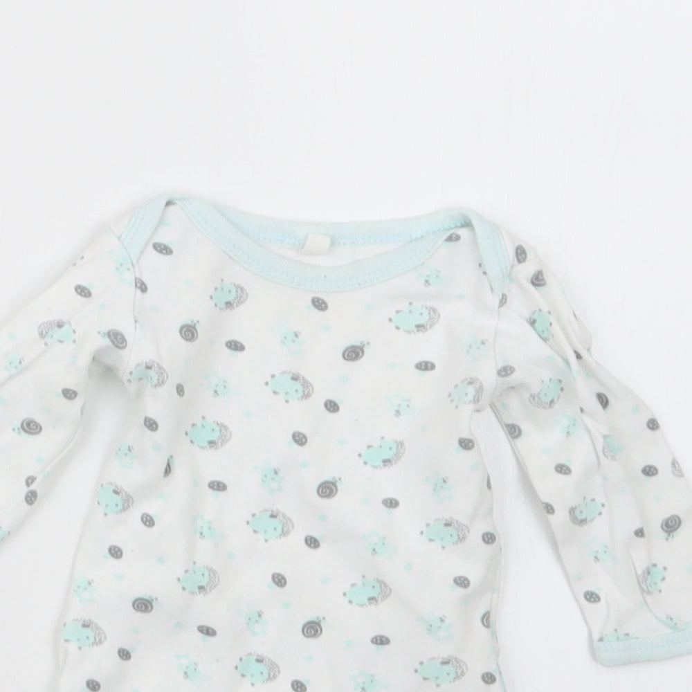 Preworn Baby Blue Geometric  Babygrow One-Piece Size 3-6 Months