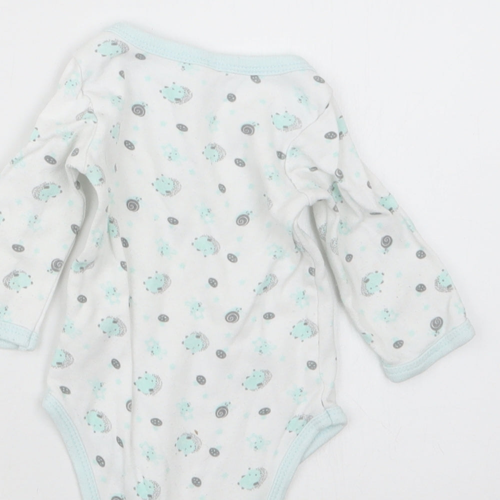 Preworn Baby Blue Geometric  Babygrow One-Piece Size 3-6 Months