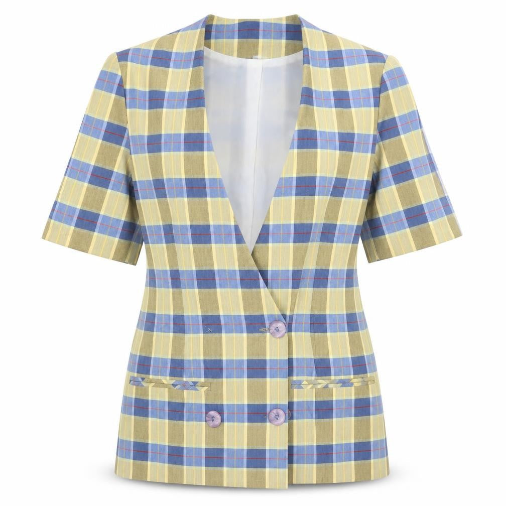 Preworn Womens Yellow Check  Jacket  Size 10