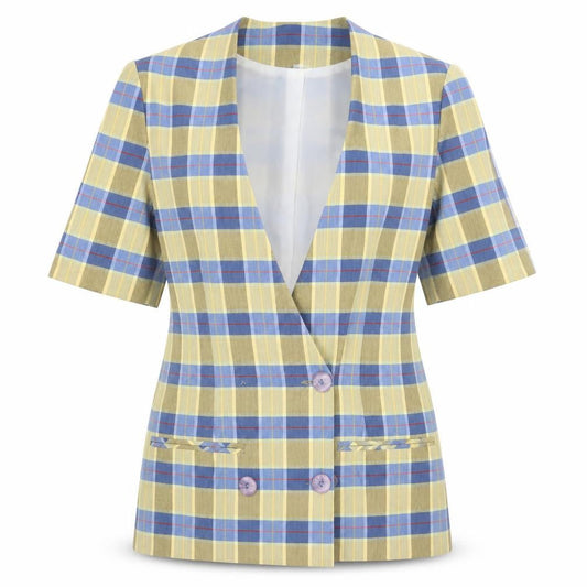 Preworn Womens Yellow Check  Jacket  Size 10