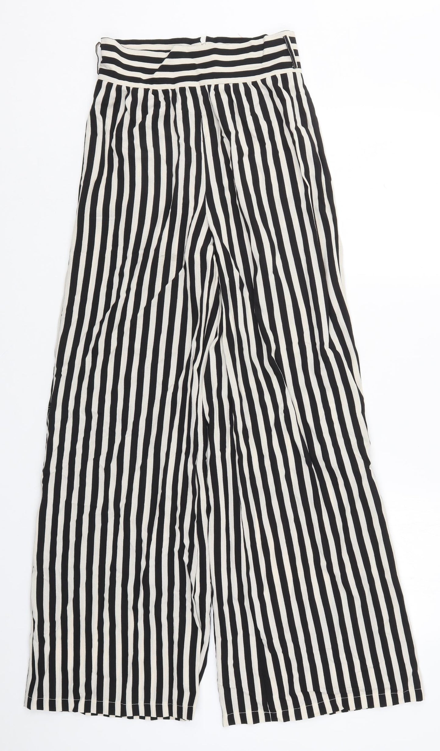 Boohoo Womens Black Striped  Trousers  Size 6 L29 in