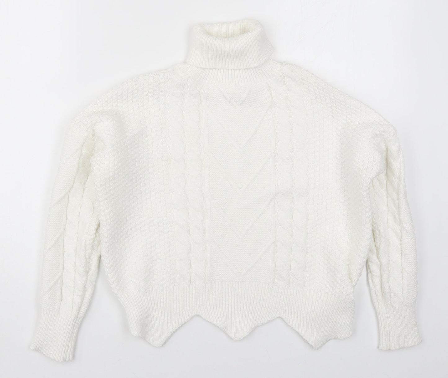 Exquisss Womens White  Knit Pullover Jumper One Size