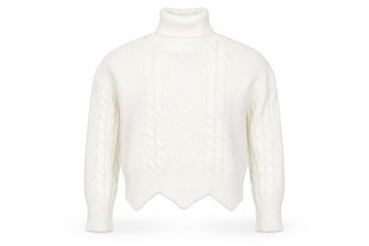 Exquisss Womens White  Knit Pullover Jumper One Size