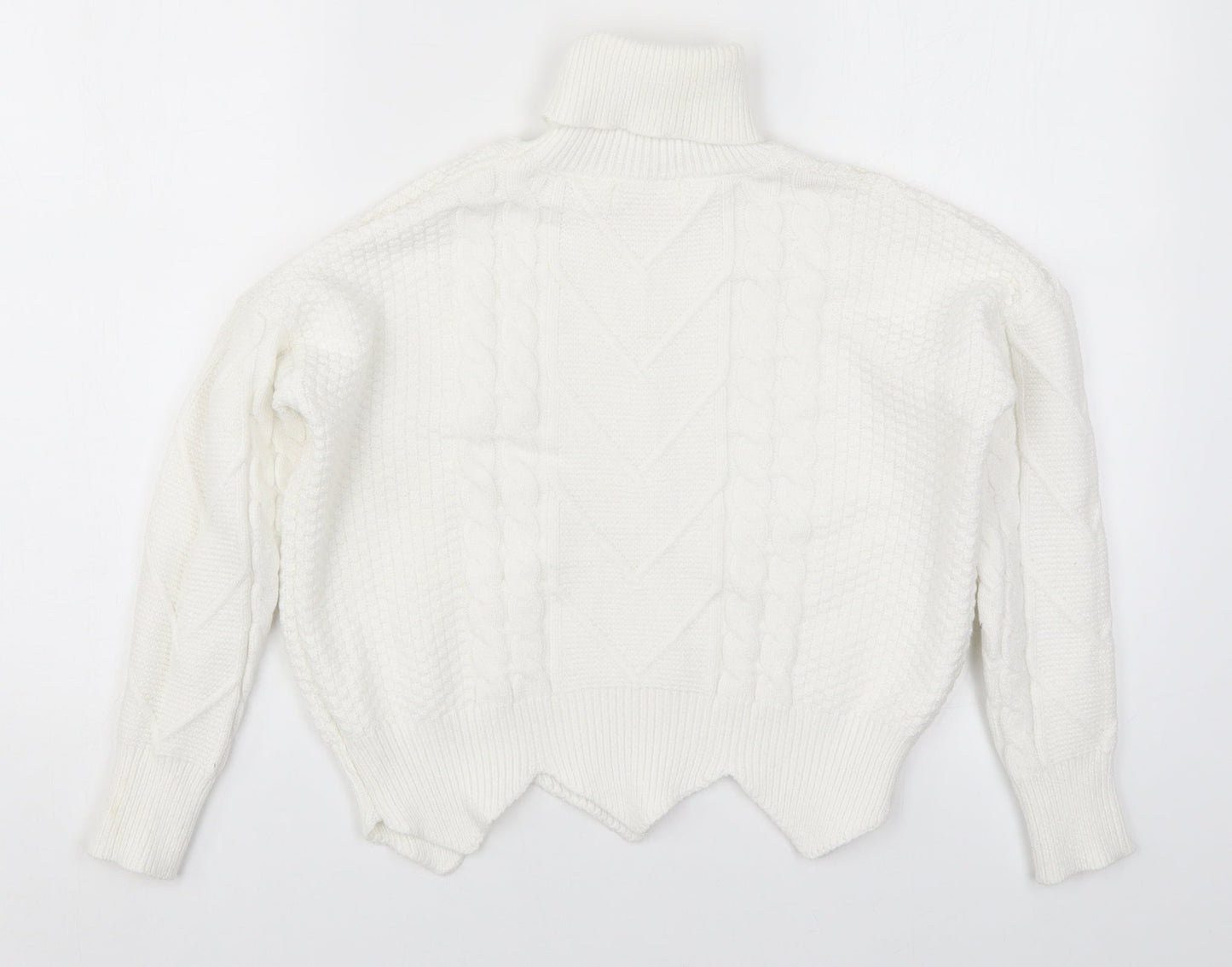 Exquisss Womens White  Knit Pullover Jumper One Size