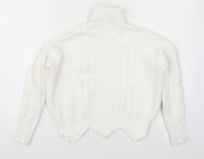 Exquisss Womens White  Knit Pullover Jumper One Size