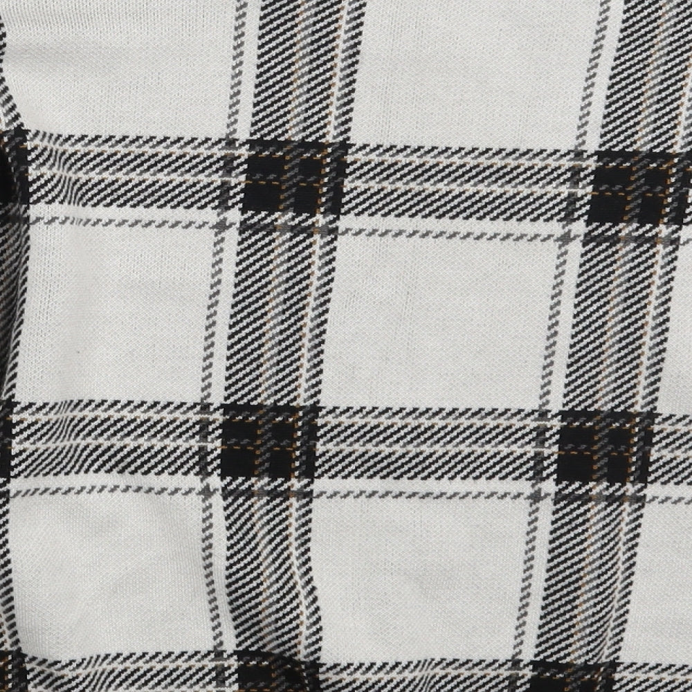 New Look Womens White Check  Pullover Jumper Size M