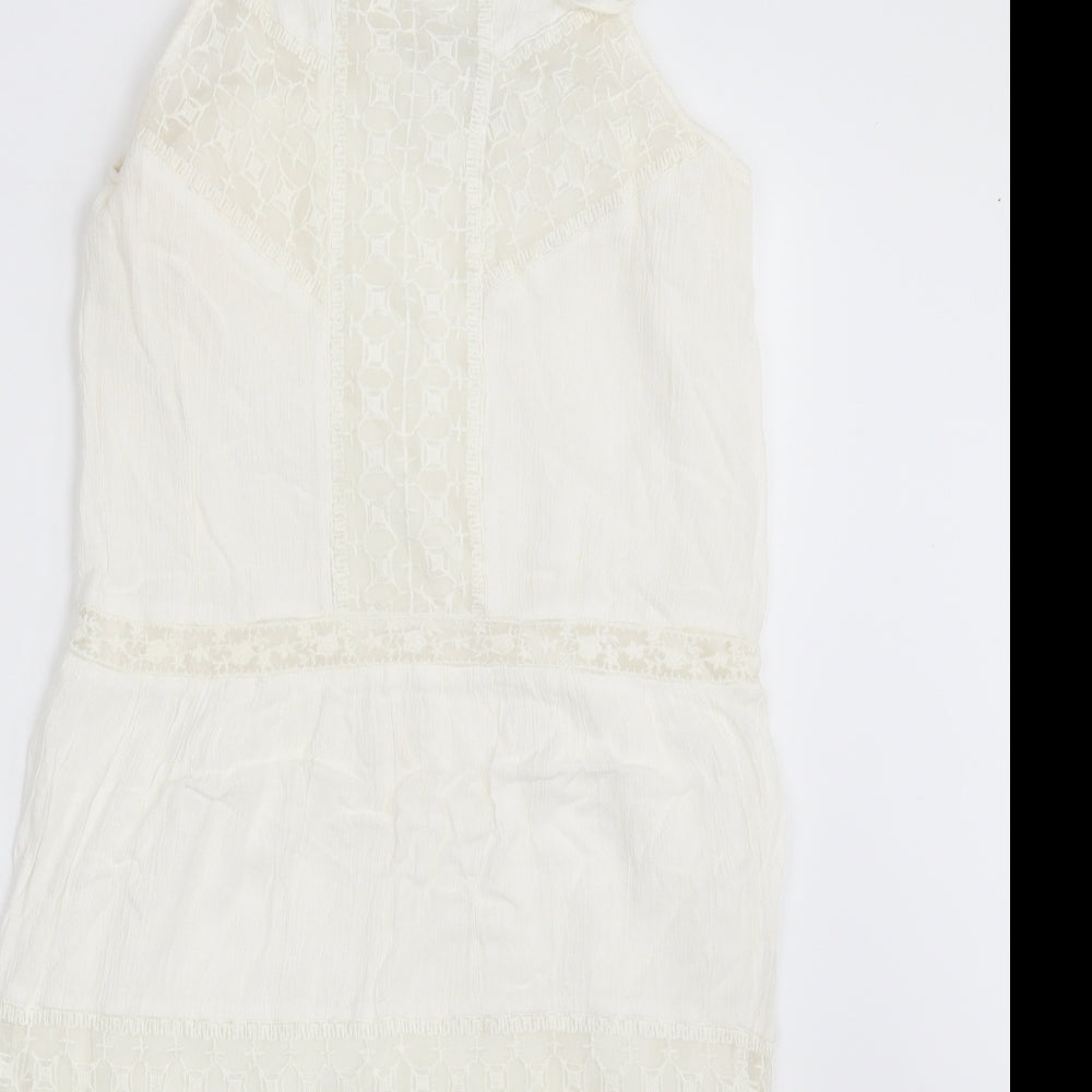 Boohoo Womens Ivory Argyle/Diamond  Fit & Flare  Size 8