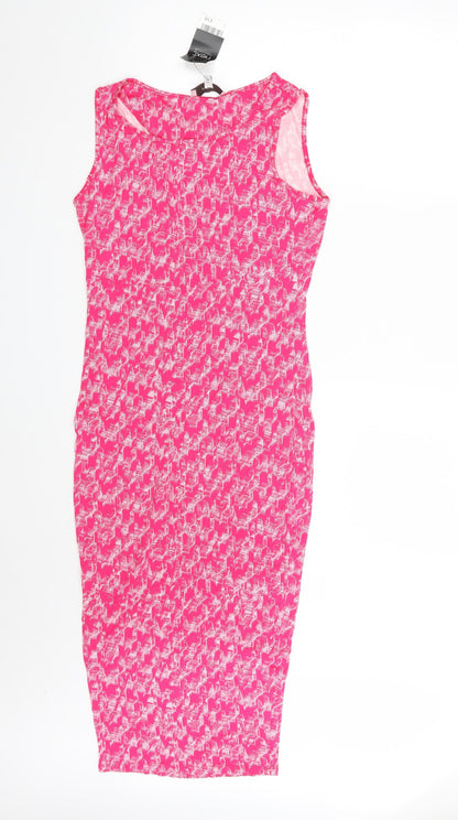 Next Womens Pink Geometric  Fit & Flare  Size 8