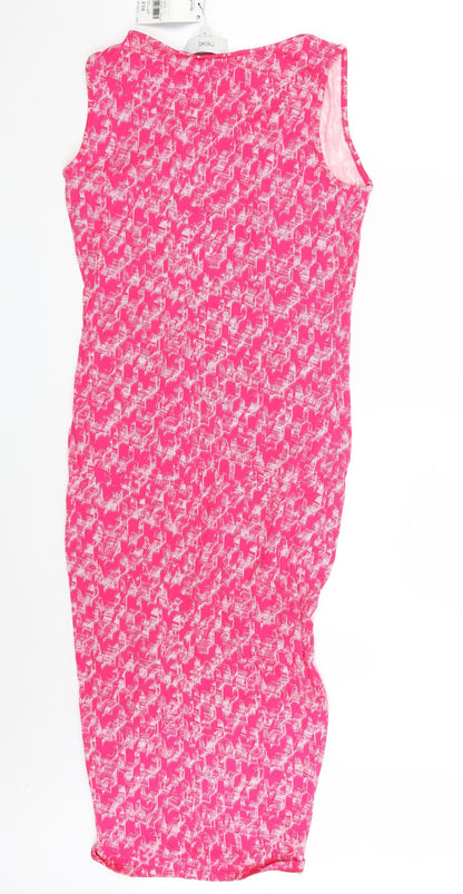 Next Womens Pink Geometric  Fit & Flare  Size 8