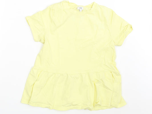 River Island Womens Yellow   Basic T-Shirt Size 8