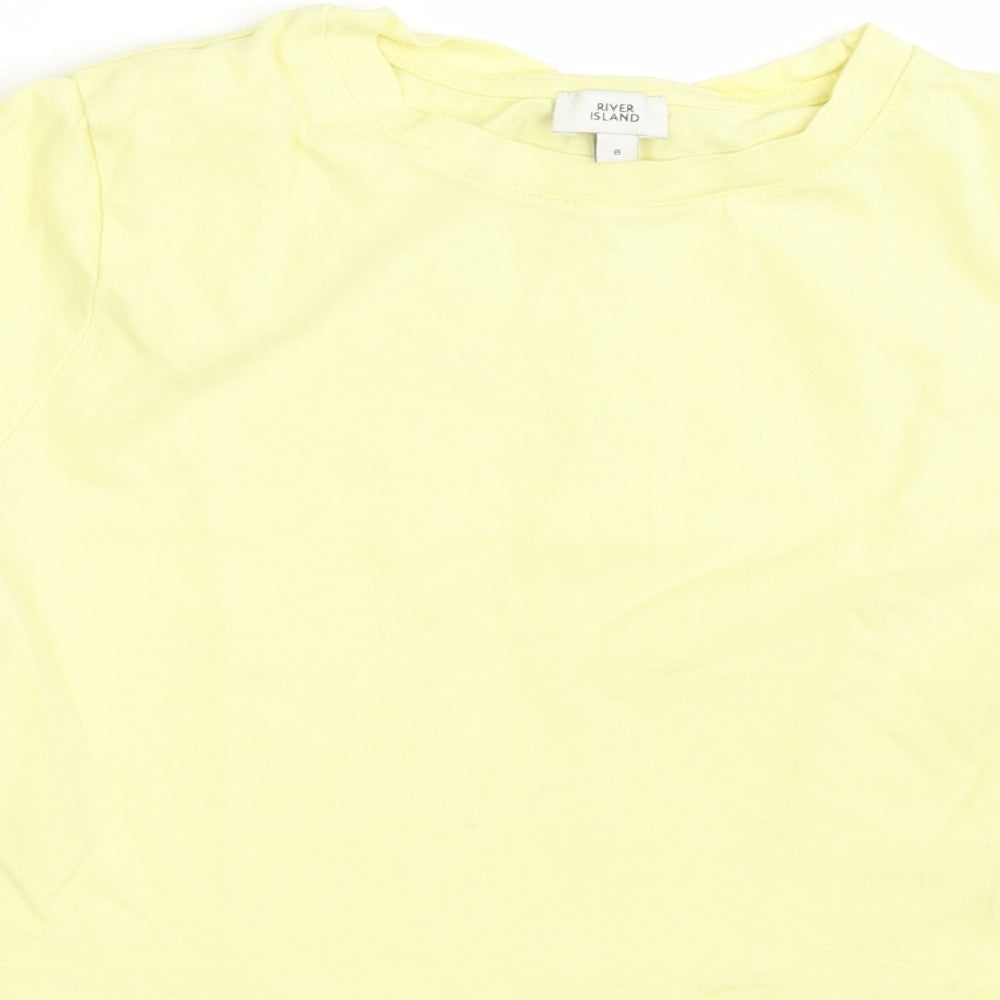 River Island Womens Yellow   Basic T-Shirt Size 8
