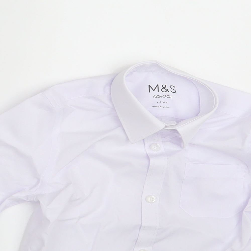 M&S Boys White   Basic Button-Up Size 4-5 Years