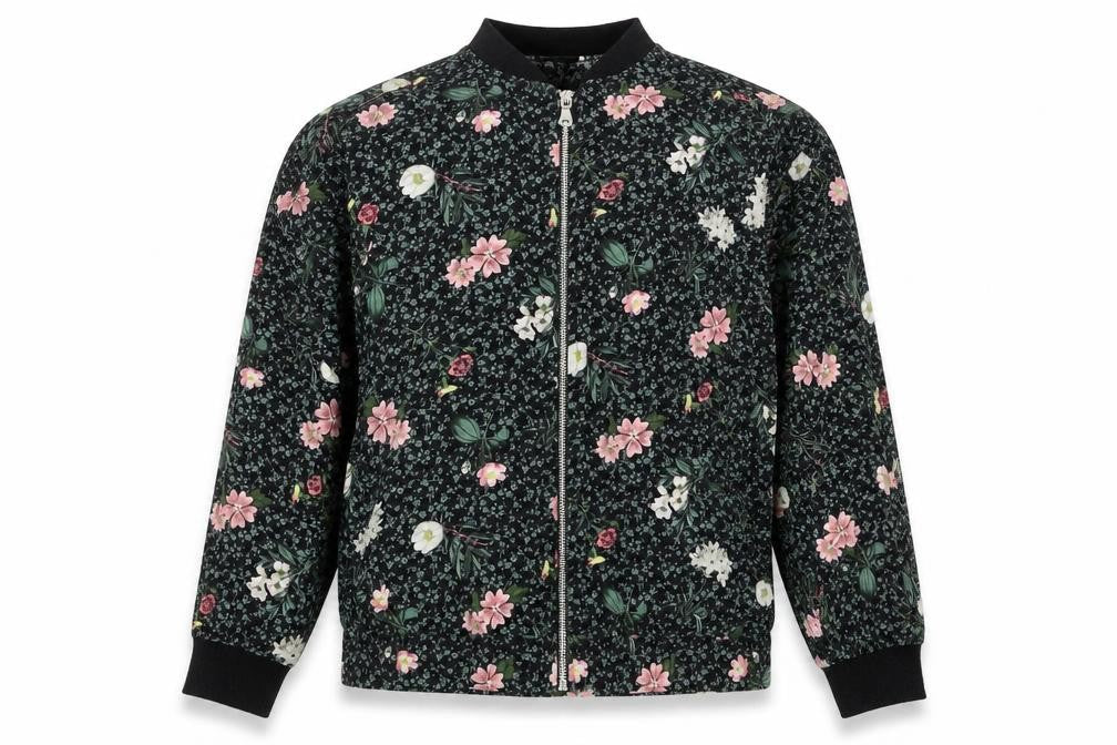 Red Herring Womens Black Floral  Full Zip Jumper Size 10