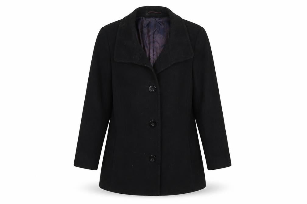 Marcona Womens Black   Overcoat Coat Size 16