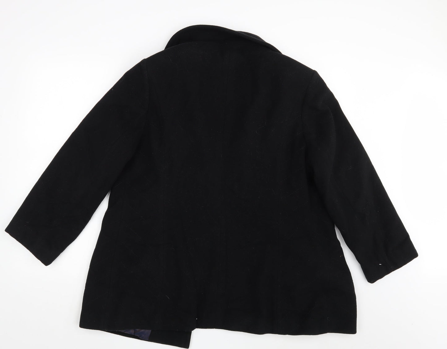 Marcona Womens Black   Overcoat Coat Size 16