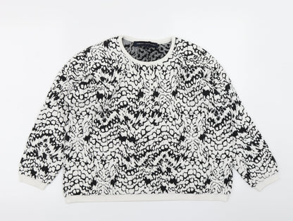 French Connection Womens Black Polka Dot  Pullover Sweatshirt Size S