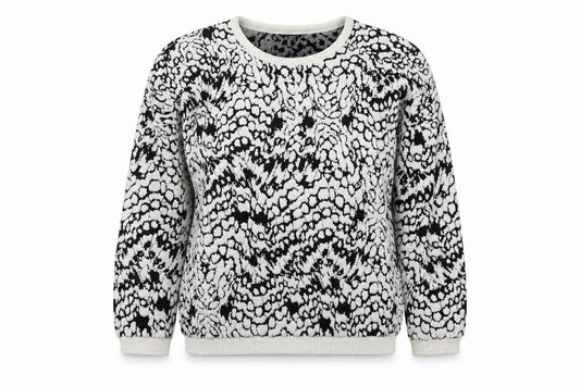 French Connection Womens Black Polka Dot  Pullover Sweatshirt Size S