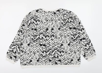 French Connection Womens Black Polka Dot  Pullover Sweatshirt Size S