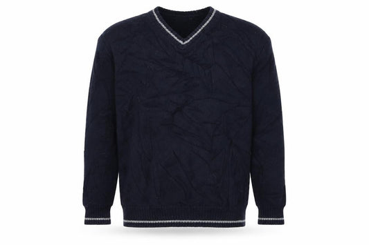 Easy Mens Blue  Knit Pullover Jumper Size M