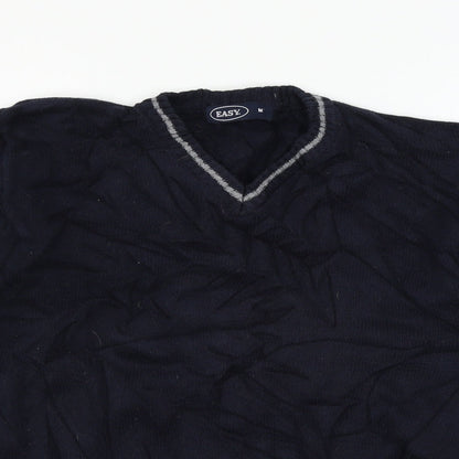 Easy Mens Blue  Knit Pullover Jumper Size M