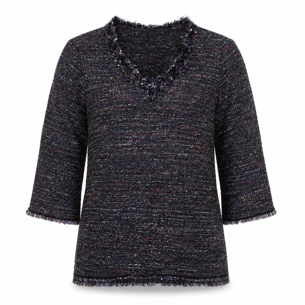Zara Womens Blue Striped Knit Basic T-Shirt Size L