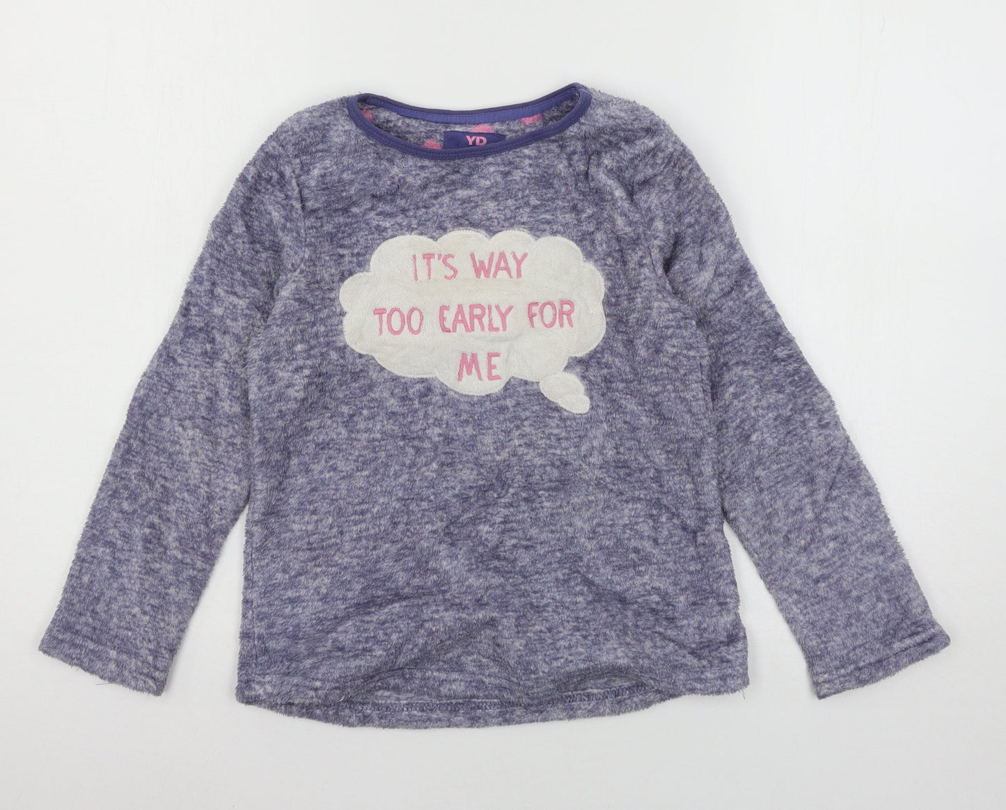 Young Dimension Girls Blue Solid Microfibre Top Pyjama Top Size 8-9 Years  - Too Early for me