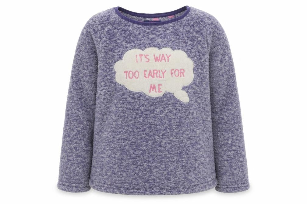 Young Dimension Girls Blue Solid Microfibre Top Pyjama Top Size 8-9 Years  - Too Early for me
