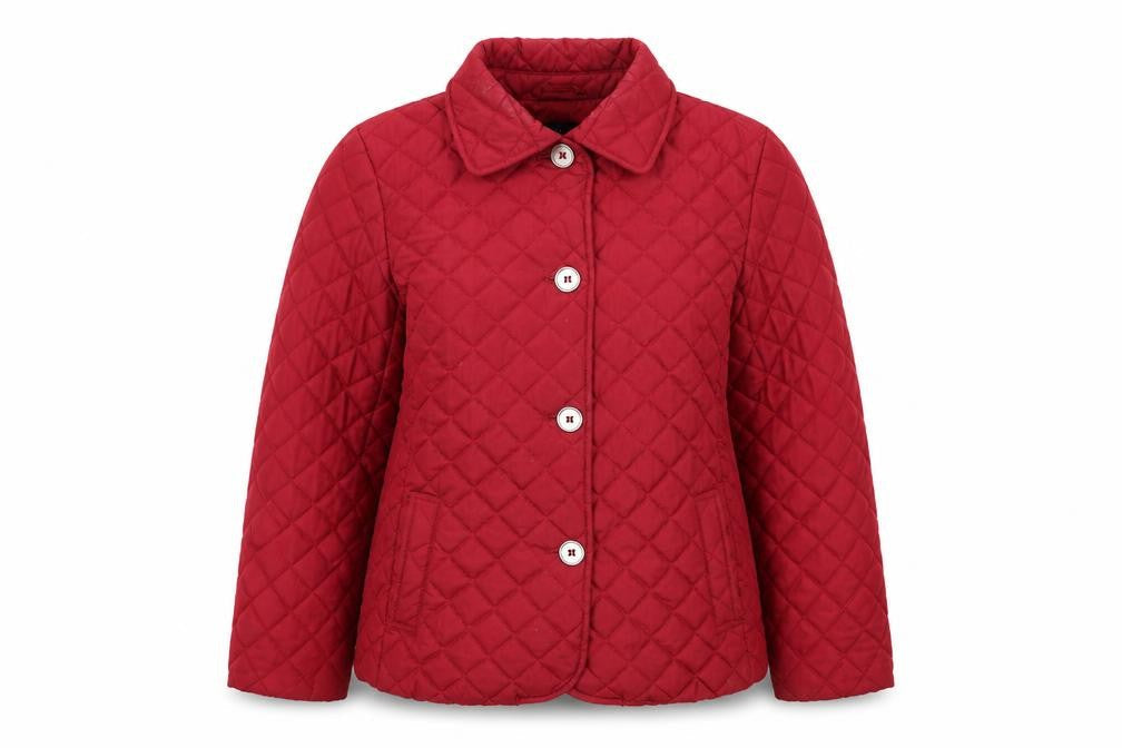 YBC Womens Red   Quilted Jacket Size S