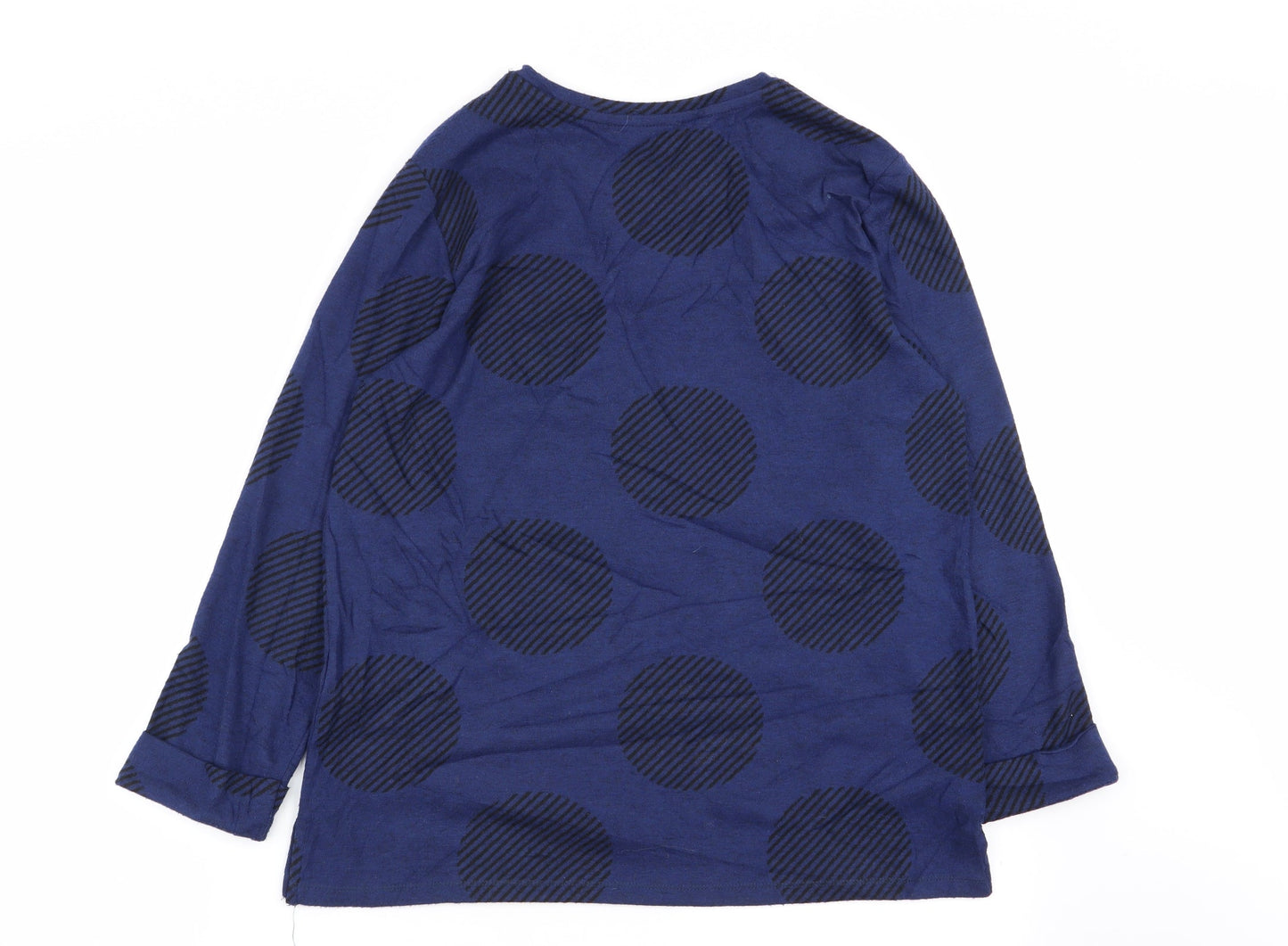 M&S Womens Blue Polka Dot  Basic T-Shirt Size 12
