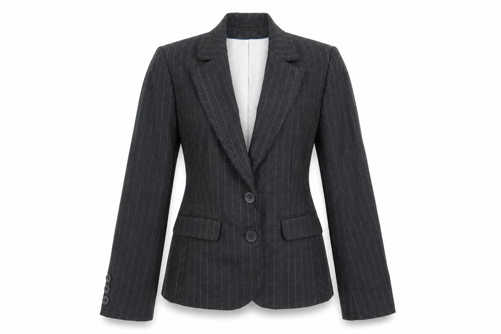 Autonomy Womens Grey Striped  Jacket Blazer Size 10