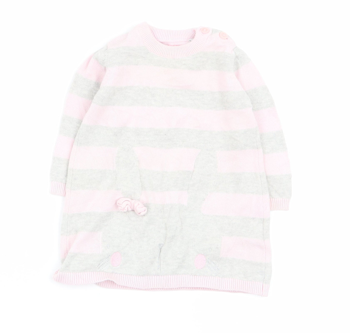 bluezoo Girls Multicoloured Striped  Jumper Dress  Size 3-6 Months