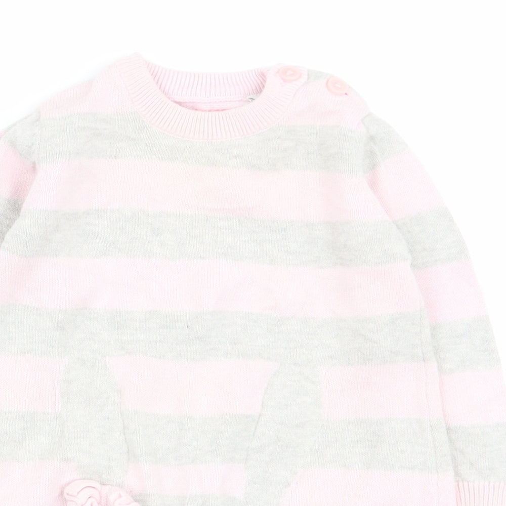 bluezoo Girls Multicoloured Striped  Jumper Dress  Size 3-6 Months