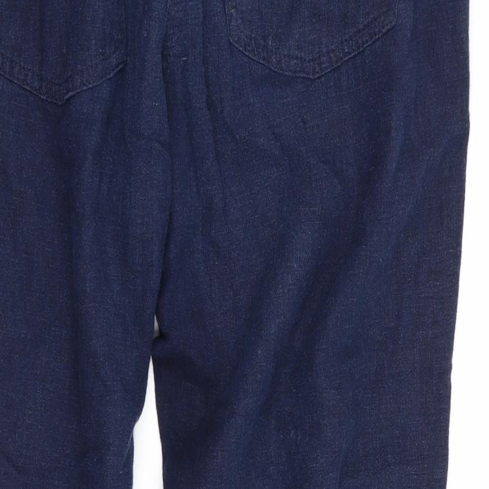 NEXT Womens Blue   Chino Trousers Size 10 L20 in - Stretch waistband