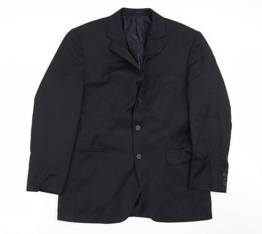 Burton Mens Blue Striped  Jacket Blazer Size 38